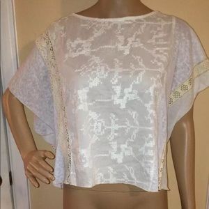 Anthropologie Tiny Embroidered White Blouse M